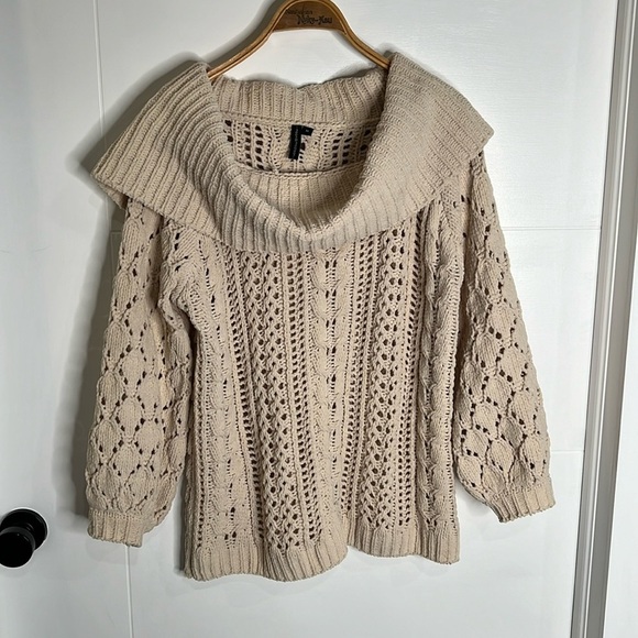 🚩 Moon &  Madison knit crème sweater size medium - Picture 3 of 11